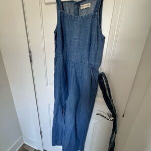 Madewell denim like jumper with belt side pocket and back pockets ,in good cond